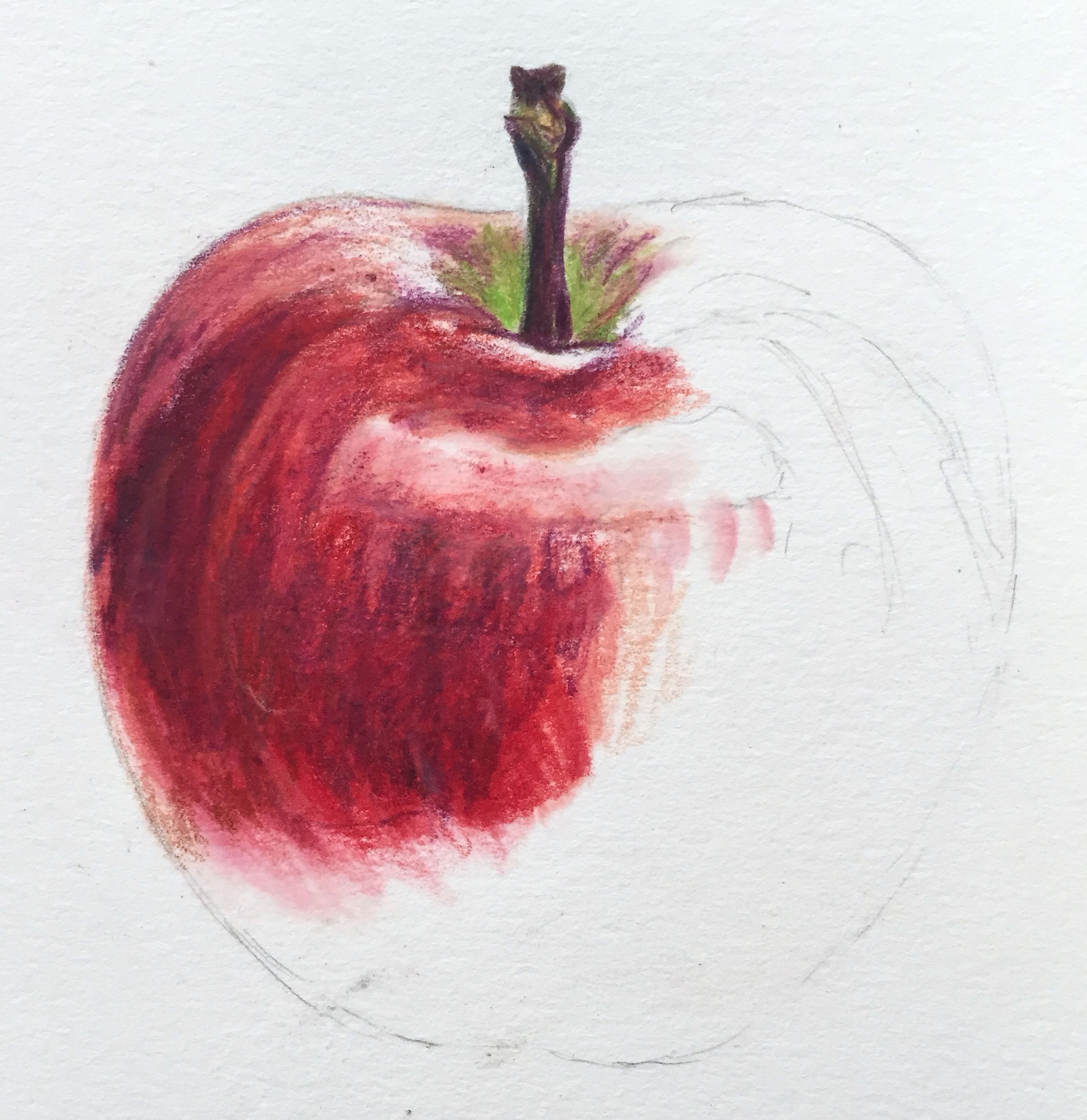 2374x2446 Red Apple Art Red Apple, Colored Pencils And Apples - Red Apple Sketch