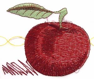 300x252 Red Apple 3 Pc Embroidered Kitchen Curtain Set Dahdoul Home Beige - Red Apple Sketch