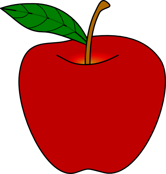 570x599 Red Apple Clipart - Red Apple Sketch