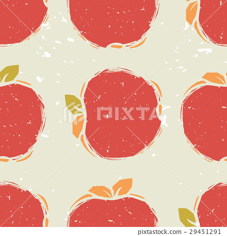 450x468 Seamless Pattern Of Red Apple Sketch - Red Apple Sketch