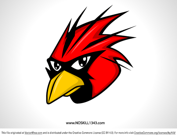 580x450 Free Vector Red Bird Head - Red Bird Sketch