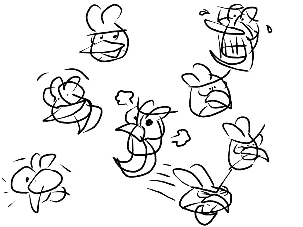 1024x768 My Angry Birds Sketchred Bird By Jeremiekent13 - Red Bird Sketch