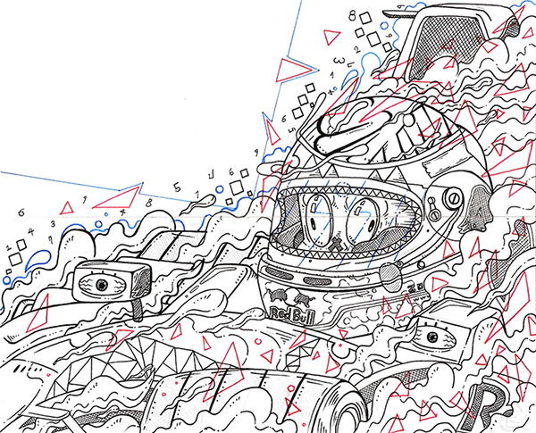 600x485 Red Bull F1 Racing Artwork On Behance - Red Bull Sketch