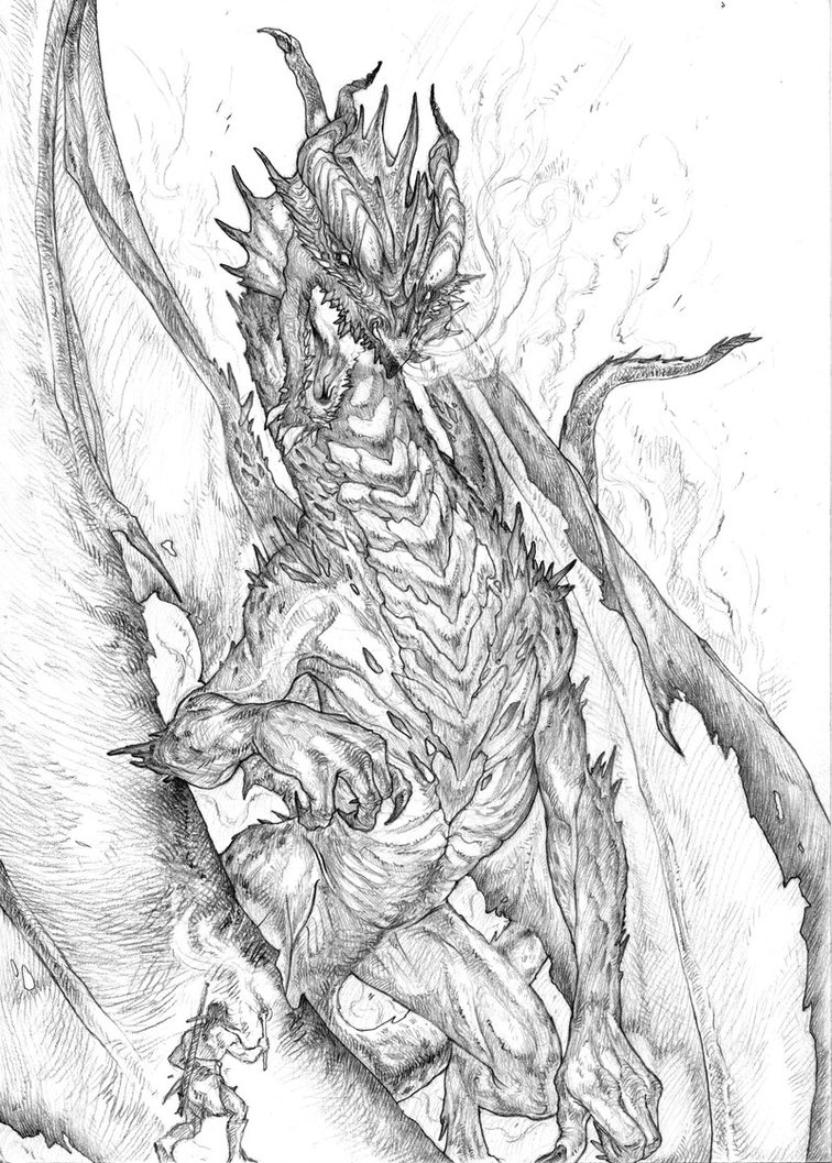 Red Dragon Sketch at PaintingValley.com | Explore collection of Red ...