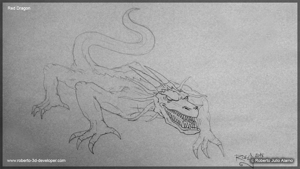 1000x563 Red Dragon - Red Dragon Sketch