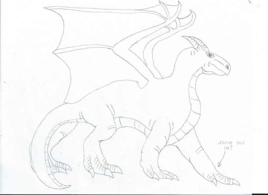 1024x745 Red Dragon Sketch By Aristodes - Red Dragon Sketch