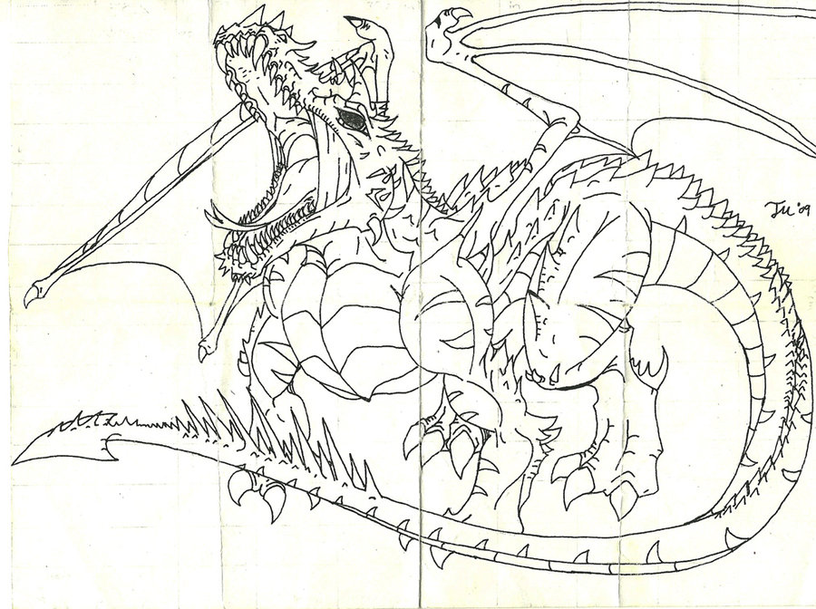 900x672 Red Dragon Sketch By Sheredin - Red Dragon Sketch