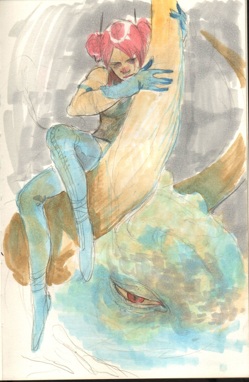 834x1280 Sengkry Chhour - Red Dragon Sketch