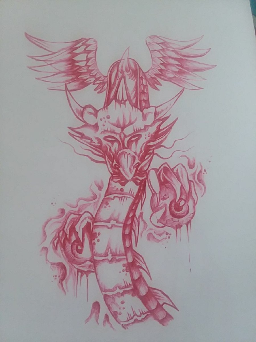 900x1200 Used Red Dragon Sketch For Sale In Baltimore - Red Dragon Sketch