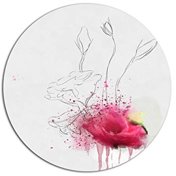 355x355 Designart Mt13631 C11 Rose Flowers Sketch With Color - Red Flower Sketch