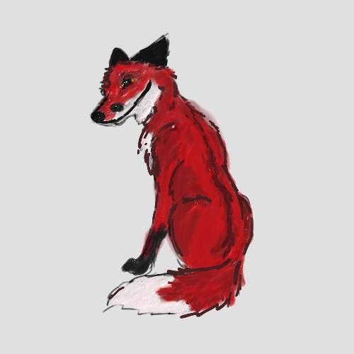 500x500 Red Fox Sketch By Ickydog - Red Fox Sketch