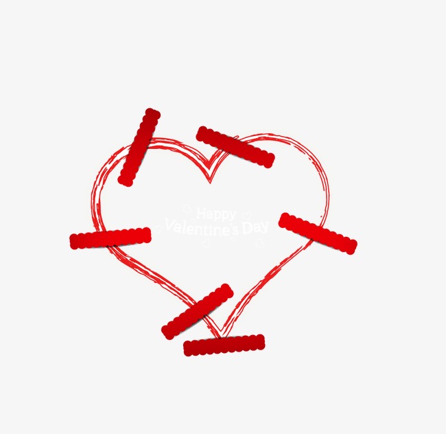 650x632 Hand Drawn Sketch Red Heart Shaped Pattern, Hand Vector, Sketch - Red Heart Sketch