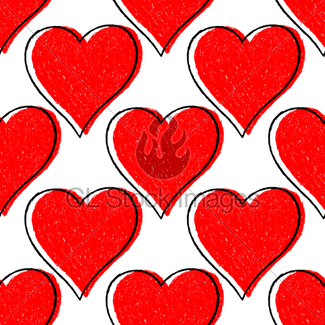 325x325 Red Heart Sketch Drawing With Black Contour Gl Stock Images - Red Heart Sketch