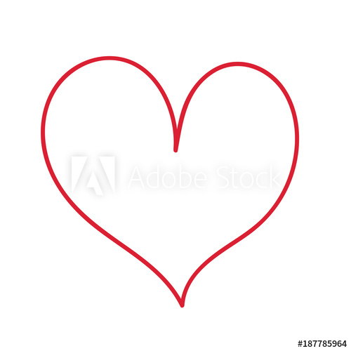 500x500 Red Heart Icon Sketch Vector Illustration Valentines Day - Red Heart Sketch