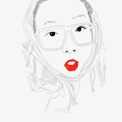 425x425 Hand Drawn Sketch Red Lips Woman, Hand Painted, Sketch, Lips Png - Red Lips Sketch