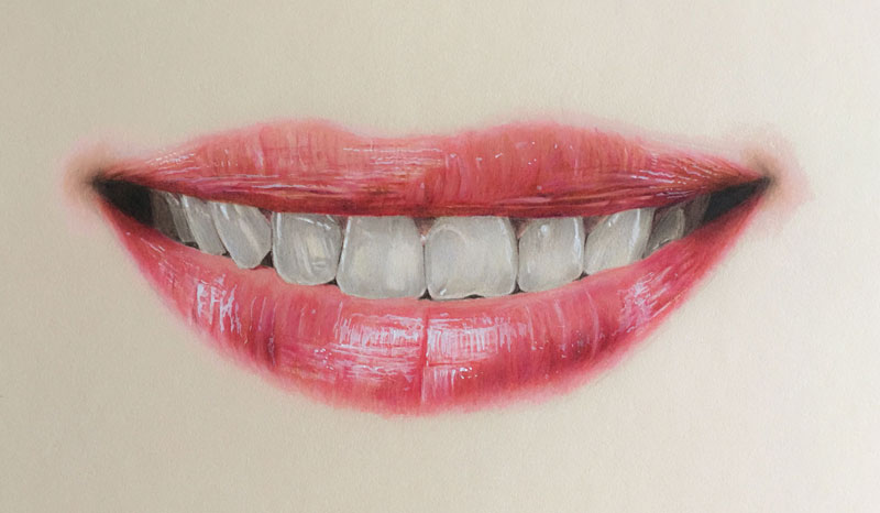 800x466 How To Draw A Realistic Mouth With Colored Pencils - Red Lips Sketch