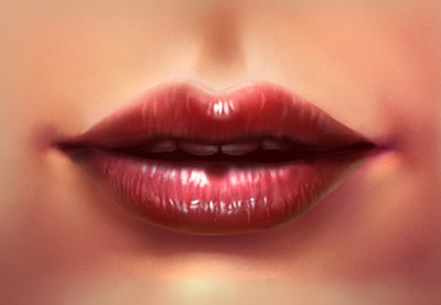 400x277 Learn To Paint Beautiful Realistic Lips In Adobe Photoshop - Red Lips Sketch