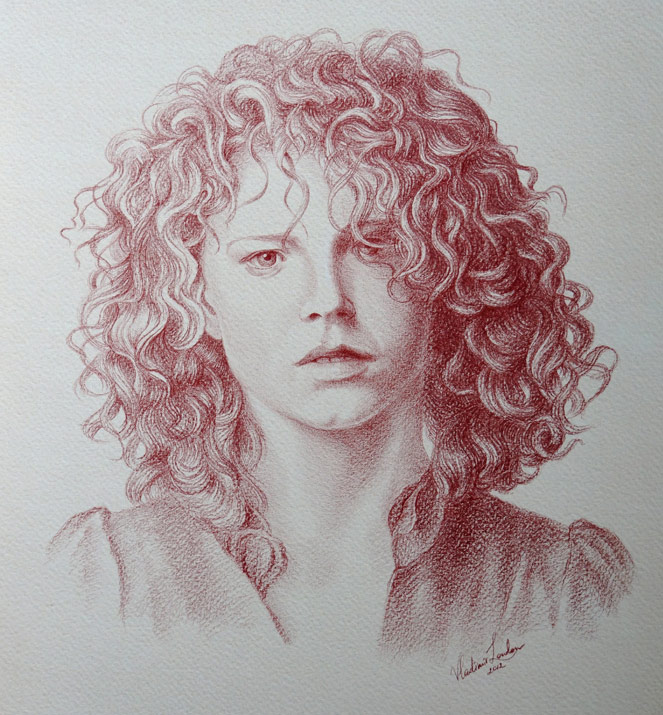 663x715 Portraits In Pencil - Red Pencil Sketch