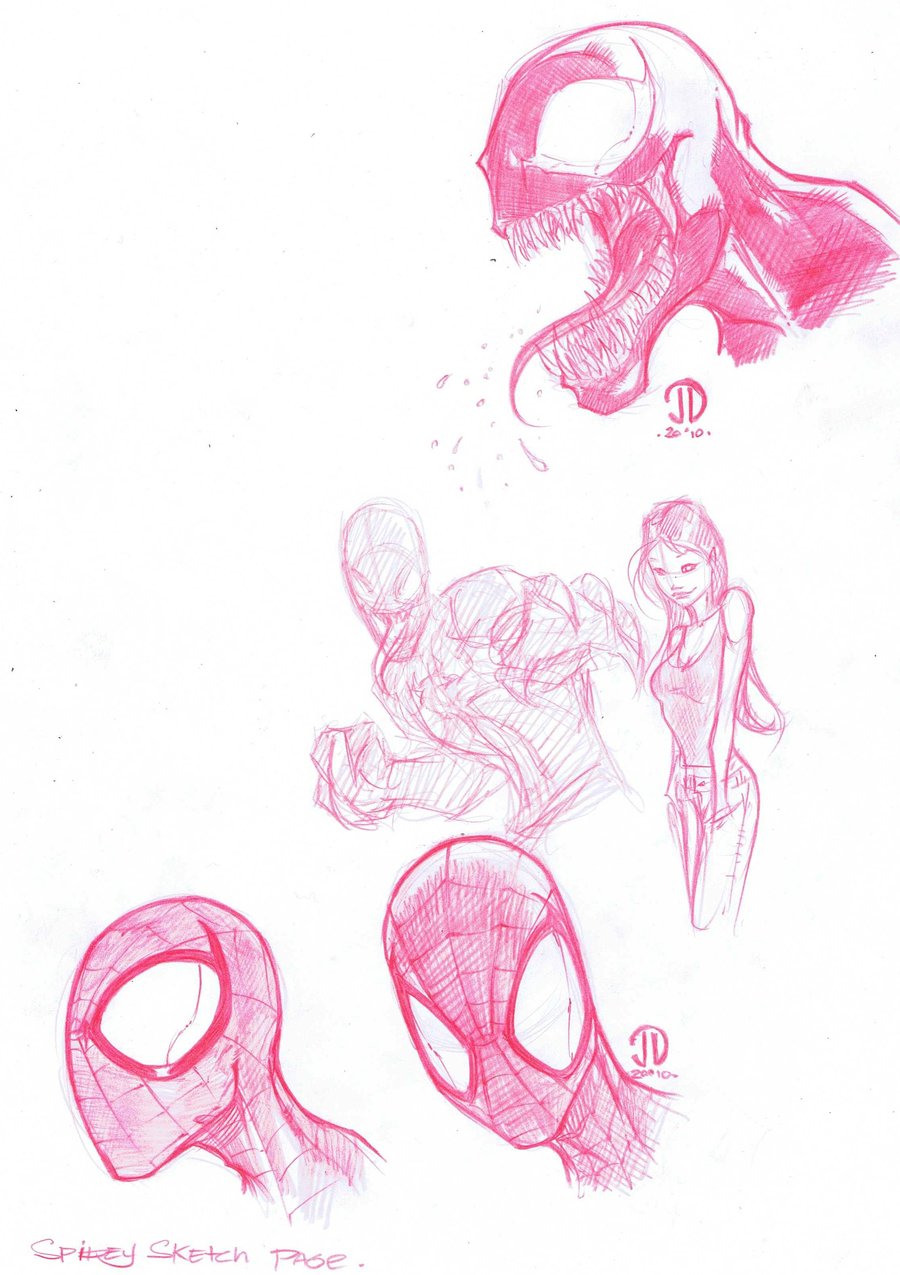 900x1275 Spiderman Red Pencil Sketches By Joeyvazquez - Red Pencil Sketch