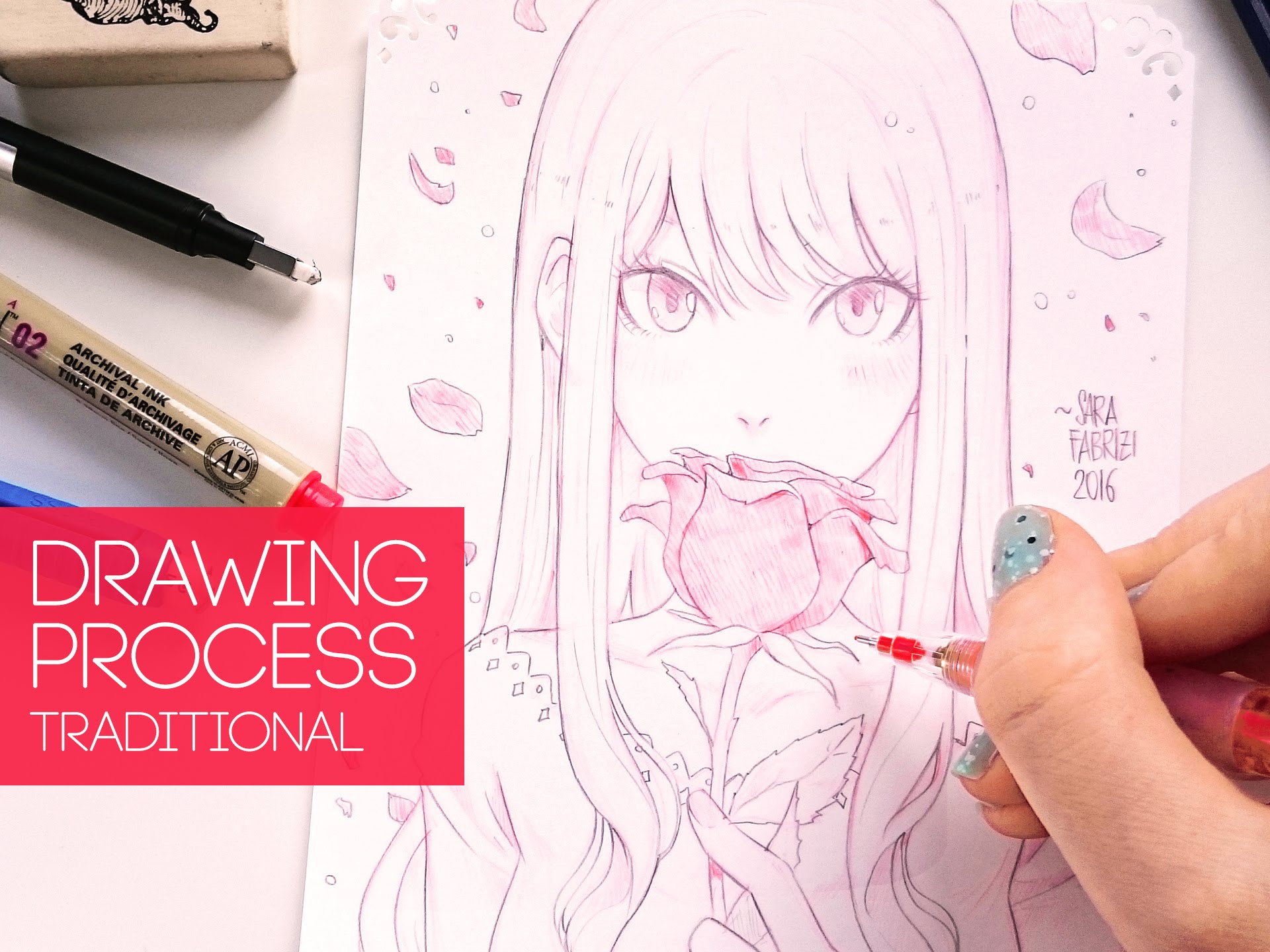 1920x1440 [Red Rose] - Red Pencil Sketch