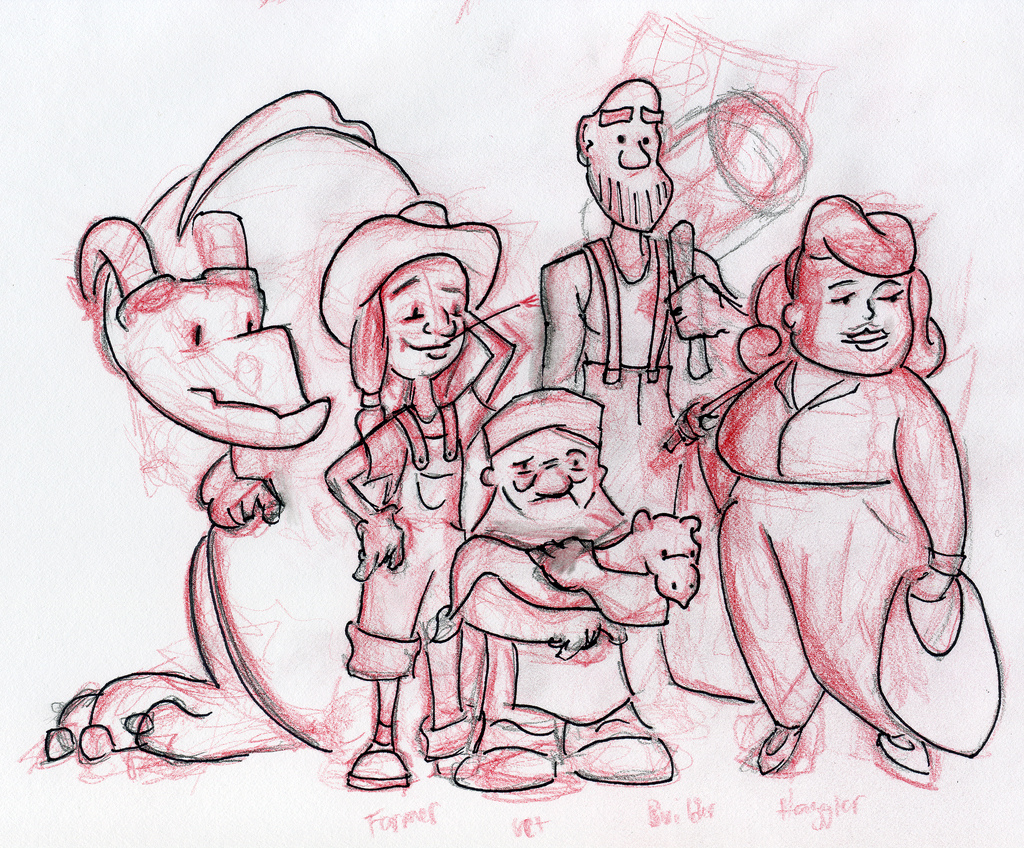 1024x848 Daniel Solis Dung Amp Dragons Concept Art From Sketch To Color - Red Pencil Sketch