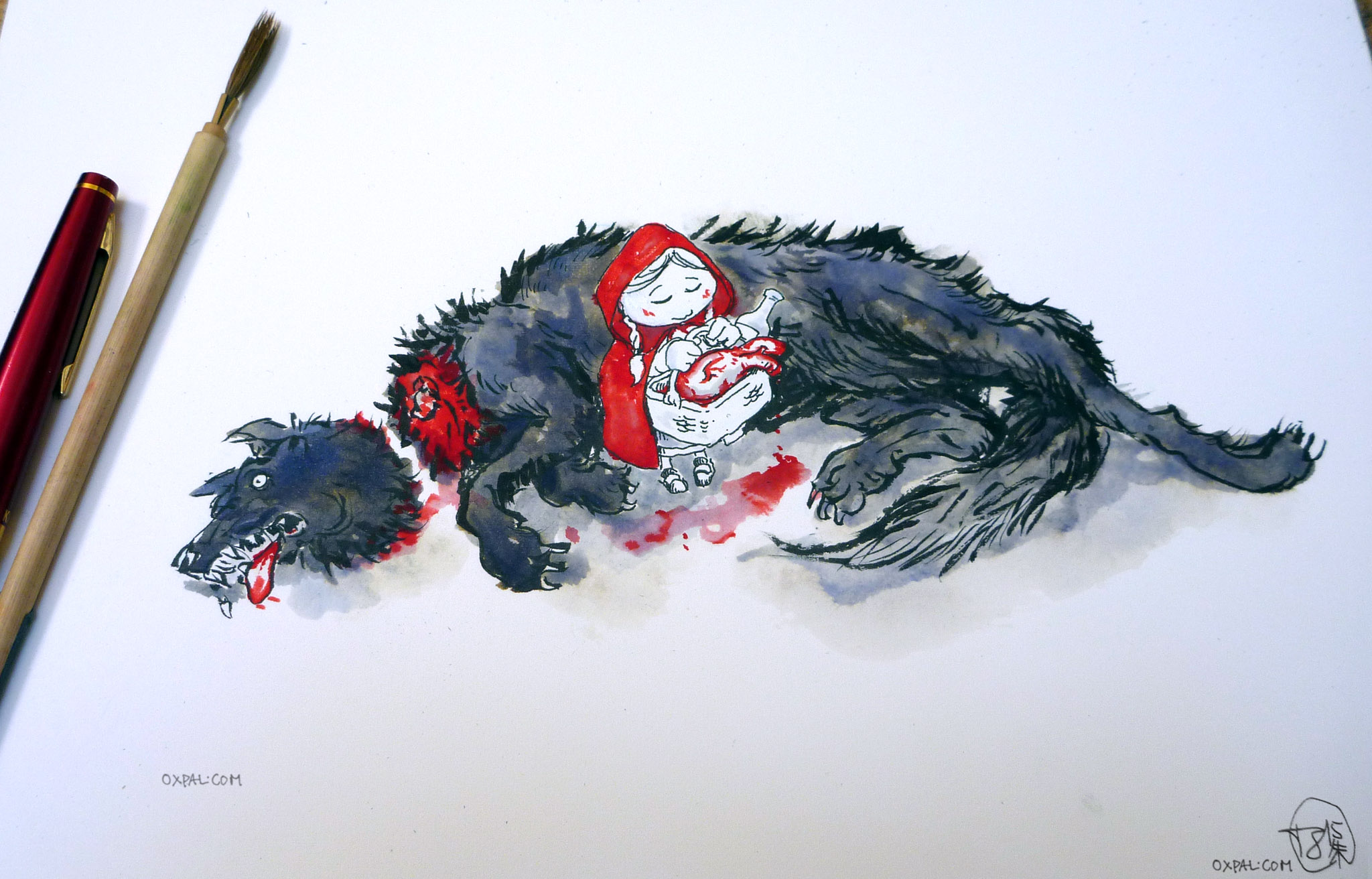 2048x1312 Red Riding Hood And The Hermit Thomas Schmall - Red Riding Hood Sketch