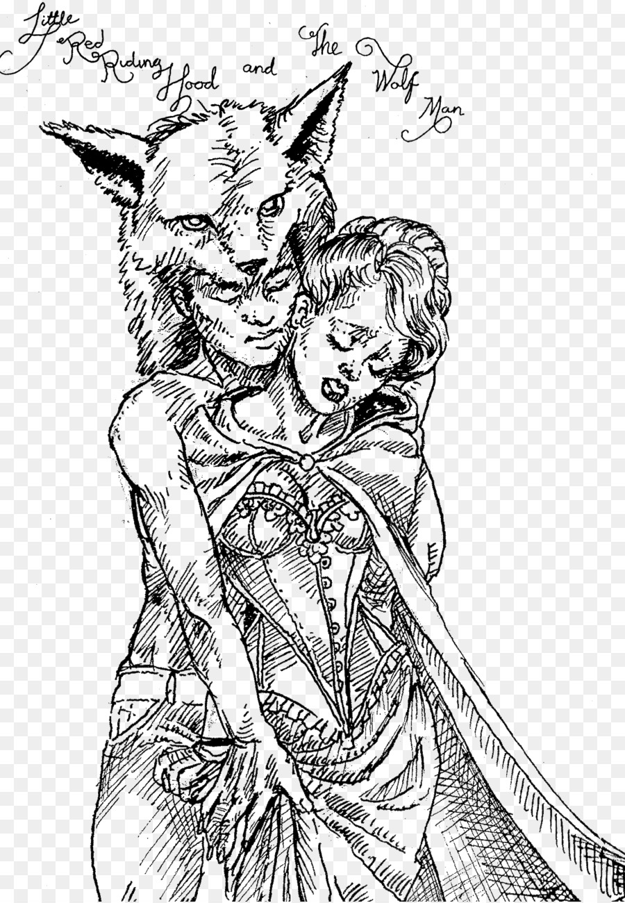 900x1300 Big Bad Wolf Gray Wolf Little Red Riding Hood Art Sketch - Red Riding Hood Sketch