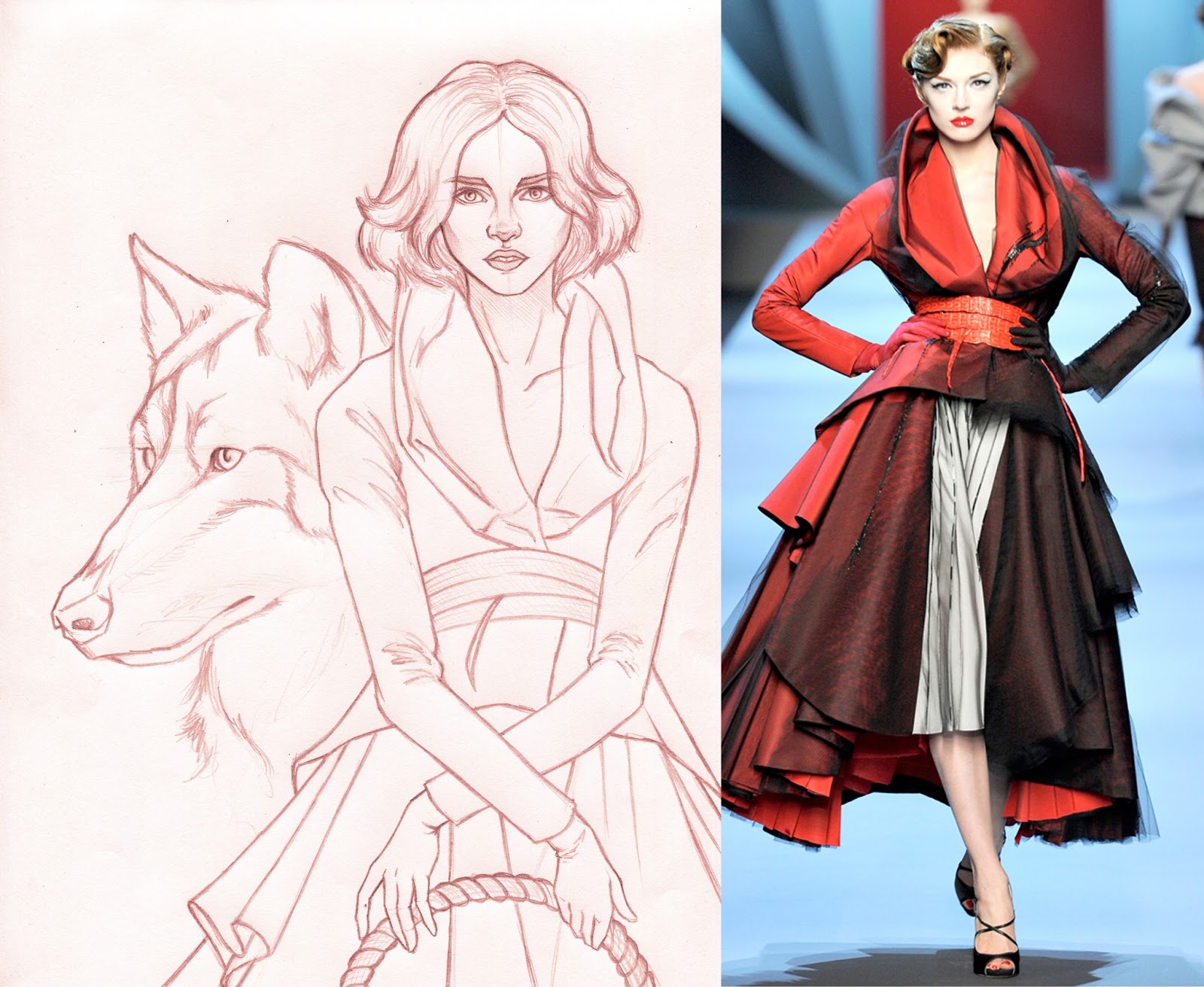 1600x1312 Charles Perrault Fashion Fairy Tales Series Little Red Riding - Red Riding Hood Sketch