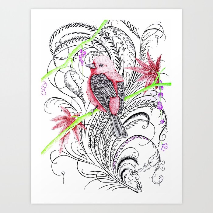 700x700 Red Robin Art Print By Dwaynehamiltonart Society6 - Red Robin Sketch