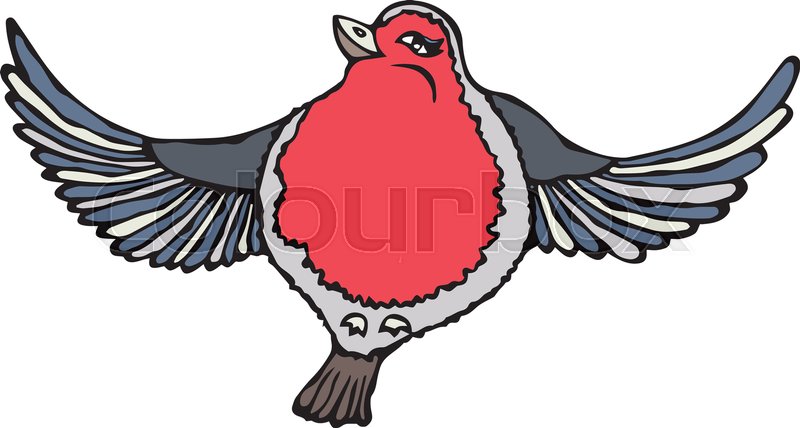 800x428 Isolated On A White Background Doodle Cartoon Hand Drawn Sketch - Red Robin Sketch