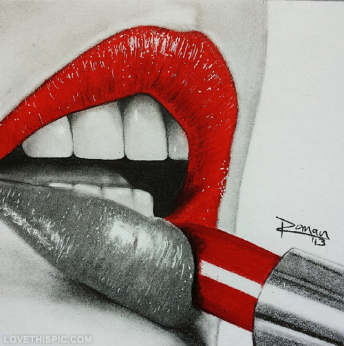 500x502 I Like How The Artist Uses Only Three Colors, Red, Black And White - Red Sketch