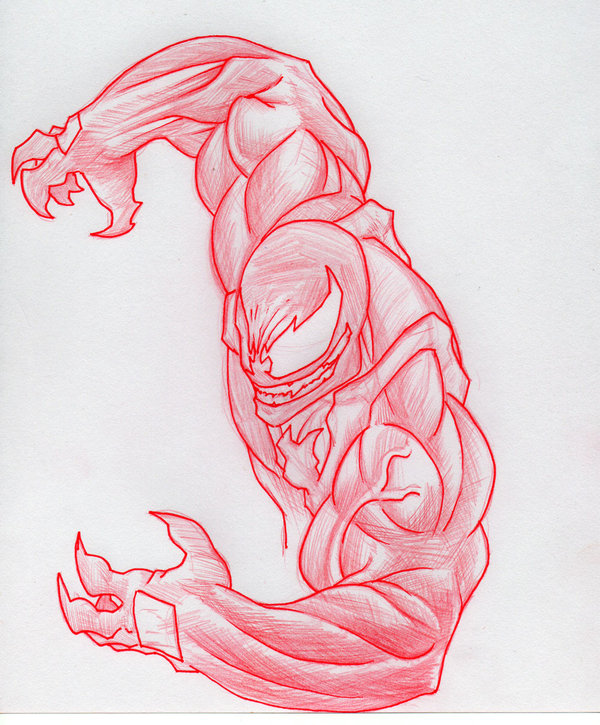 600x725 Red Sketch Venom By Mjtannacore - Red Sketch