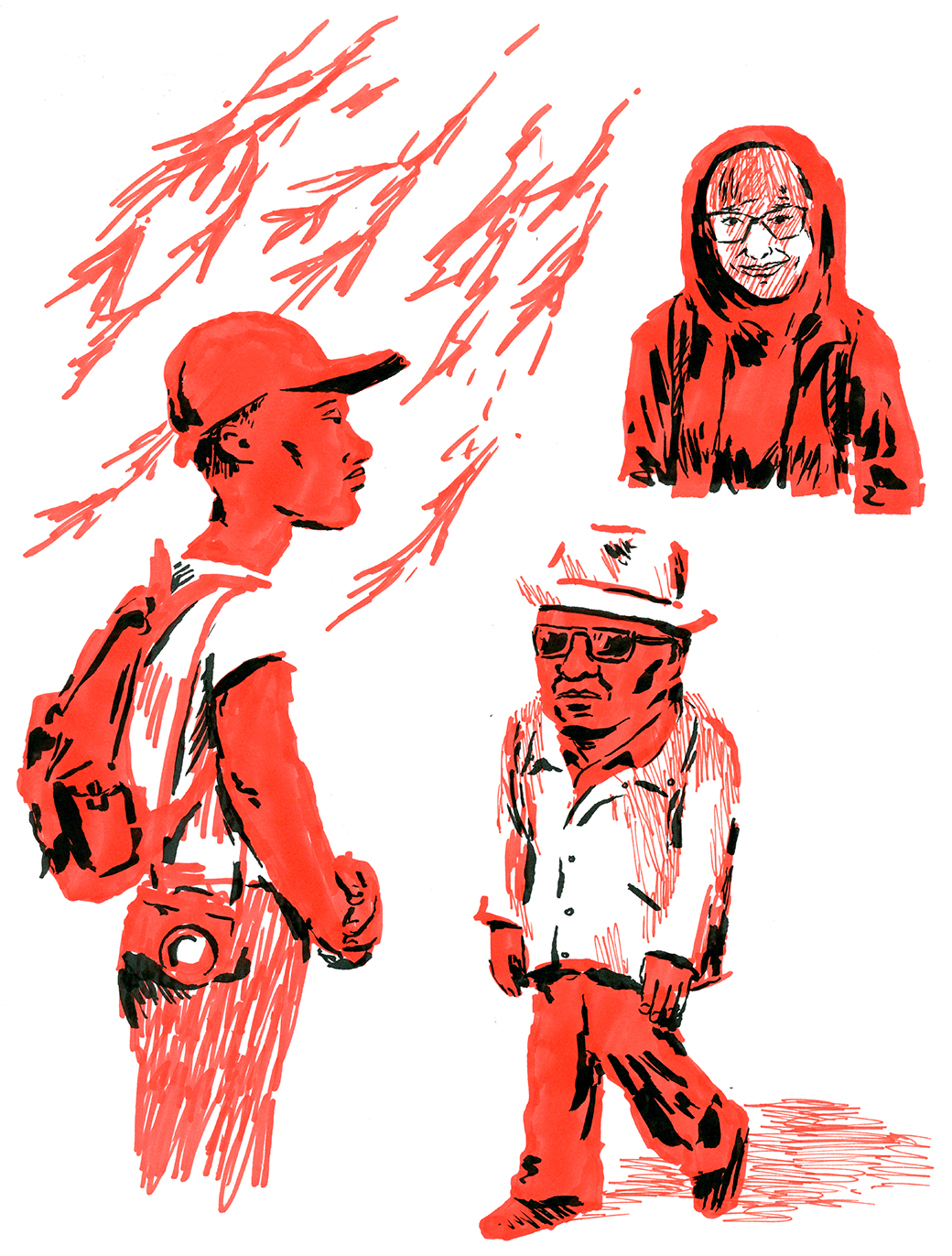 1040x1372 Red Sketch Steve Teare Illustration - Red Sketch