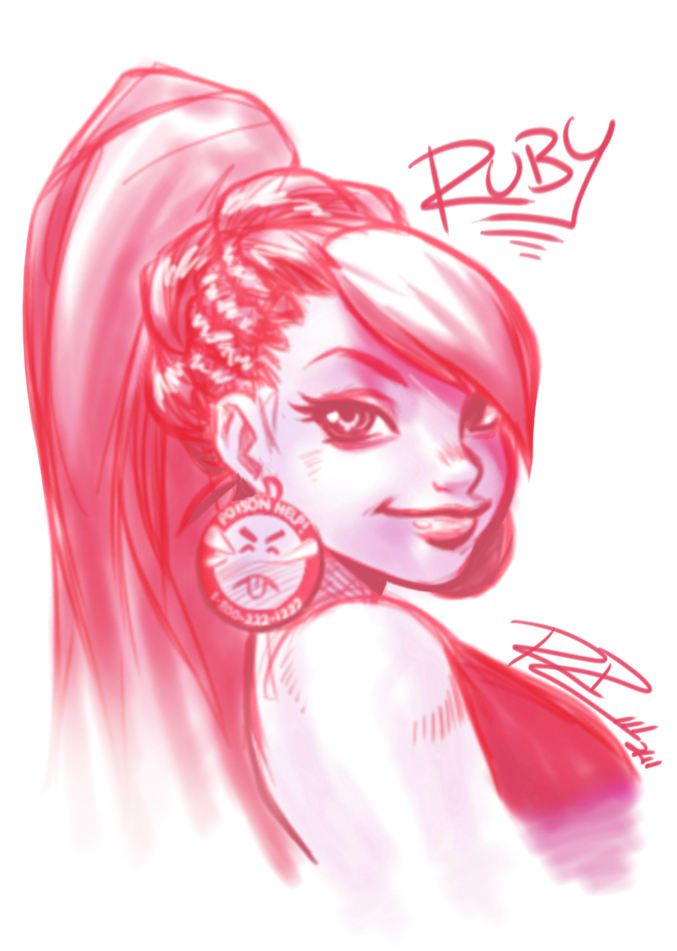 677x951 Ruby Red Sketch By Robaato - Red Sketch