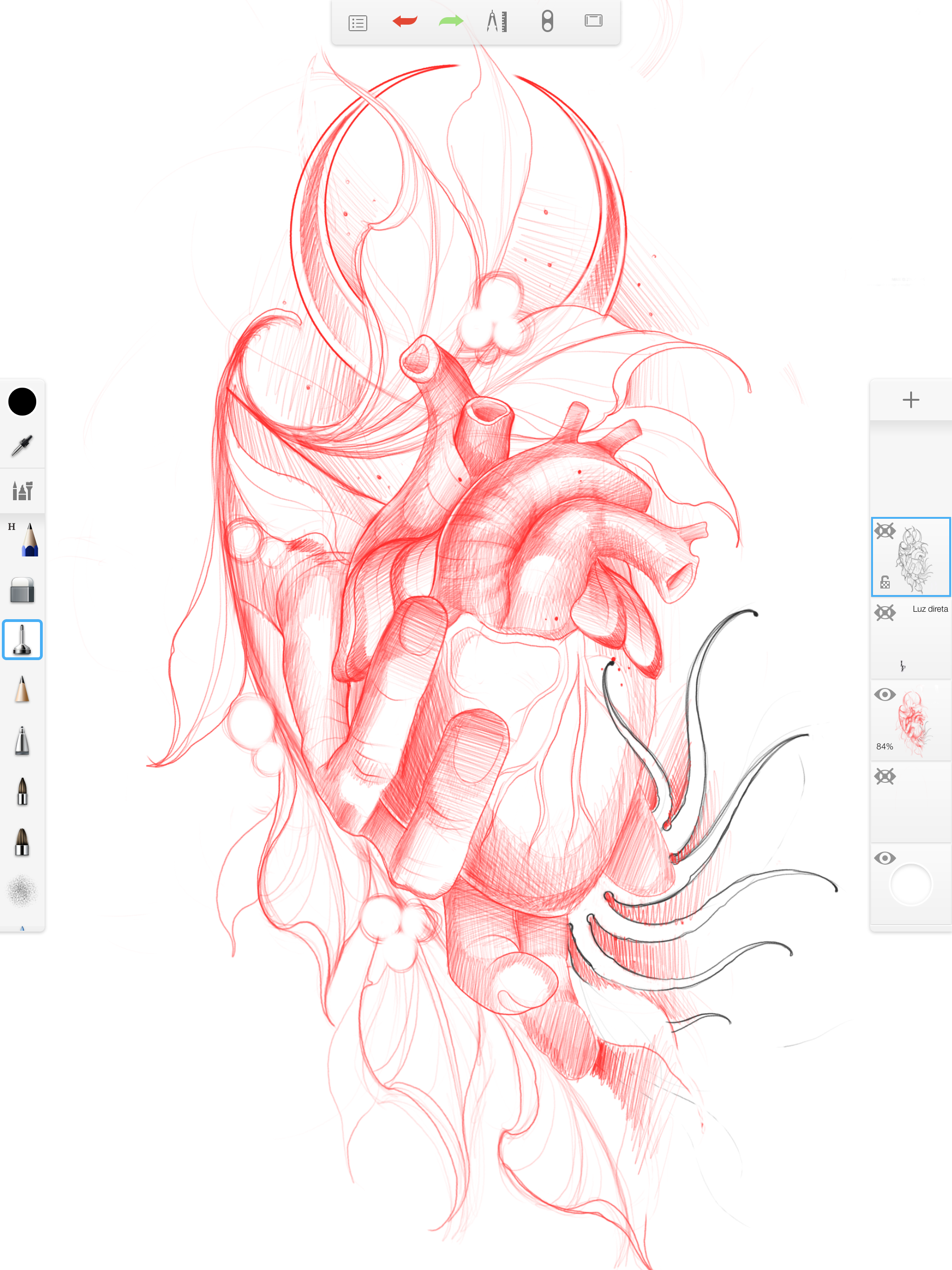 2048x2732 Digital To Skin Digitally Drawing And Designing Tattoos - Red Sketch