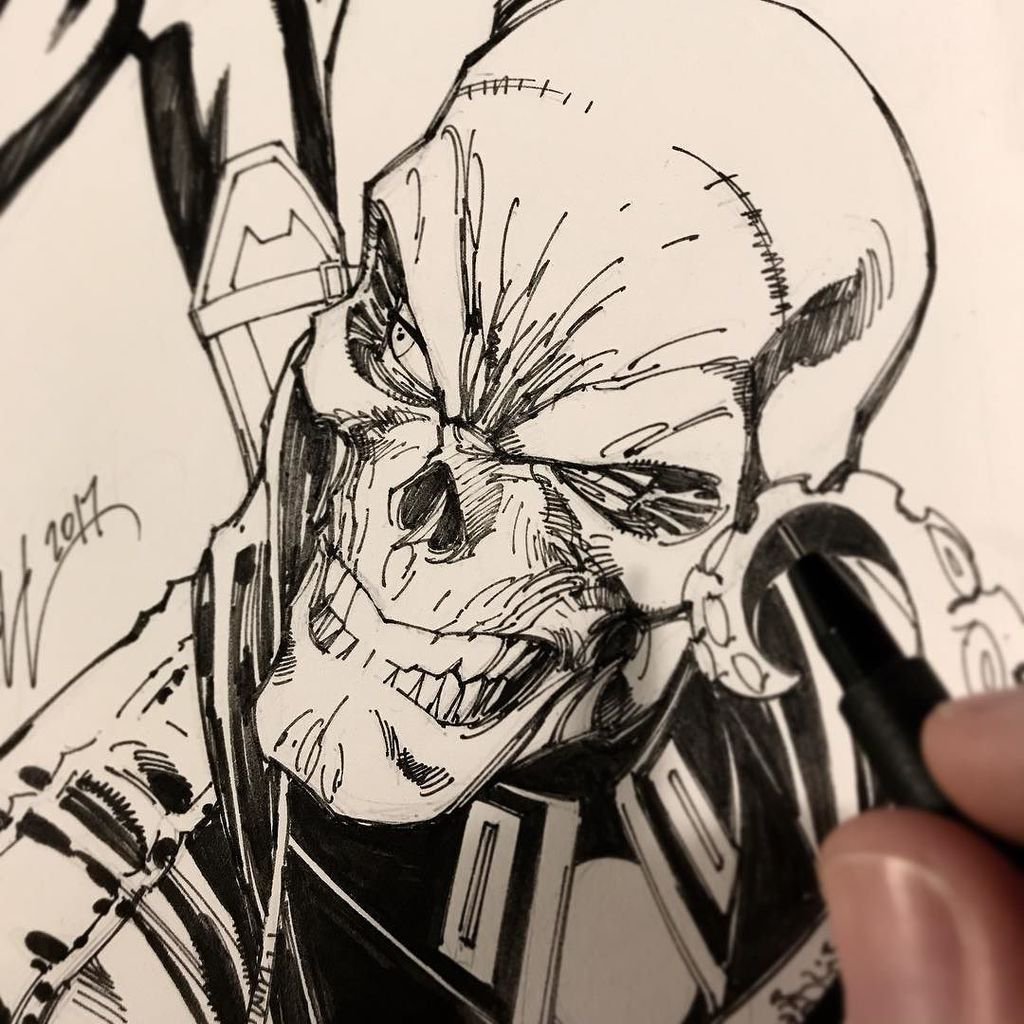 1024x1024 J. Scott On Twitter Inks On My - Red Skull Sketch