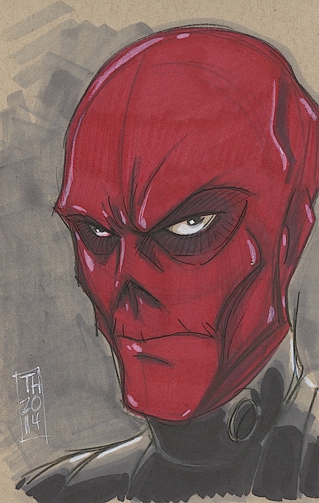 634x1000 Online Sports Memorabilia Auction Pristine Auction - Red Skull Sketch
