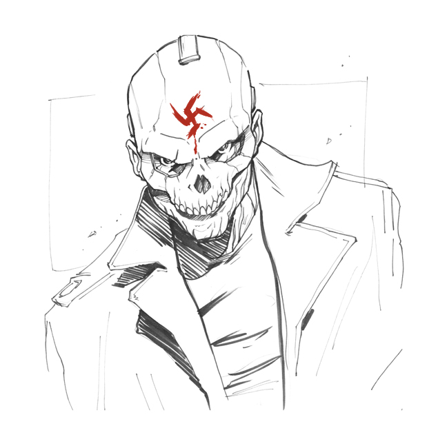 648x647 Planet Pulp Celebrating Pulp Culture Red Skull - Red Skull Sketch