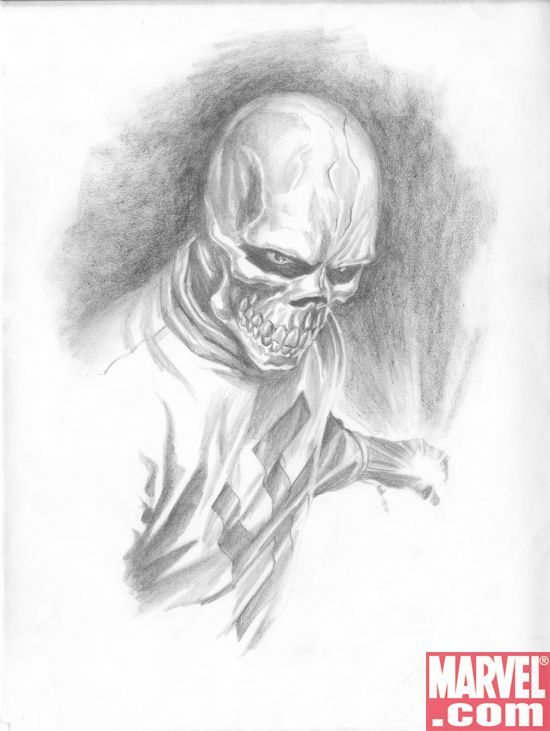 550x731 Red Skull Sketch By Alex Ross The Red Skull Skull - Red Skull Sketch