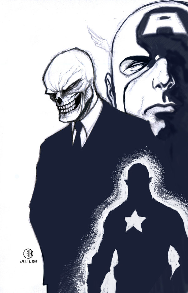 600x933 Red Skull Sketch By Semaj007 - Red Skull Sketch