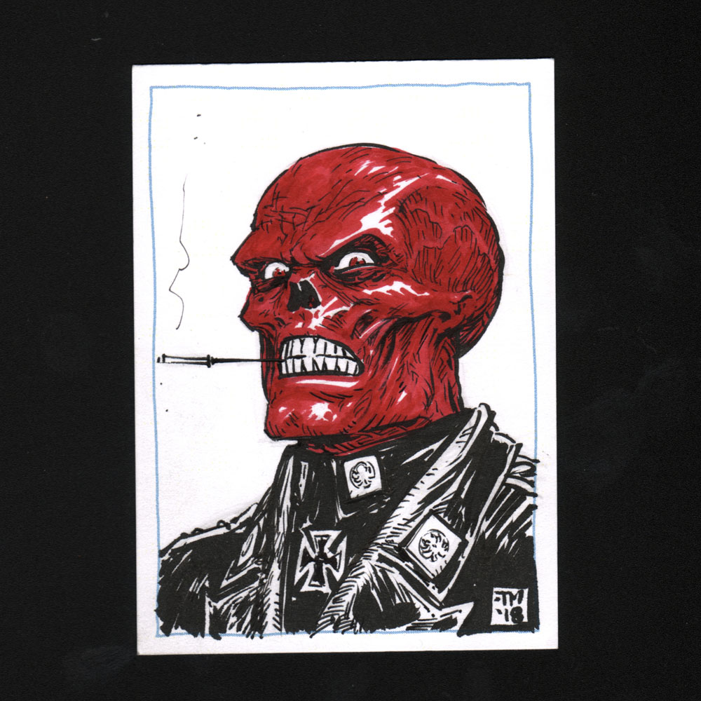 1000x1000 Sketch Of The Day! Red Skull Sketch Card Colonel Tony Moore - Red Skull Sketch