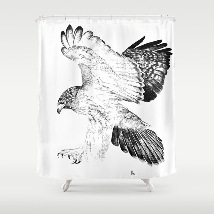 700x700 Red Tailed Hawk Shower Curtain By Kcgillies Society6 - Red Tailed Hawk Sketch