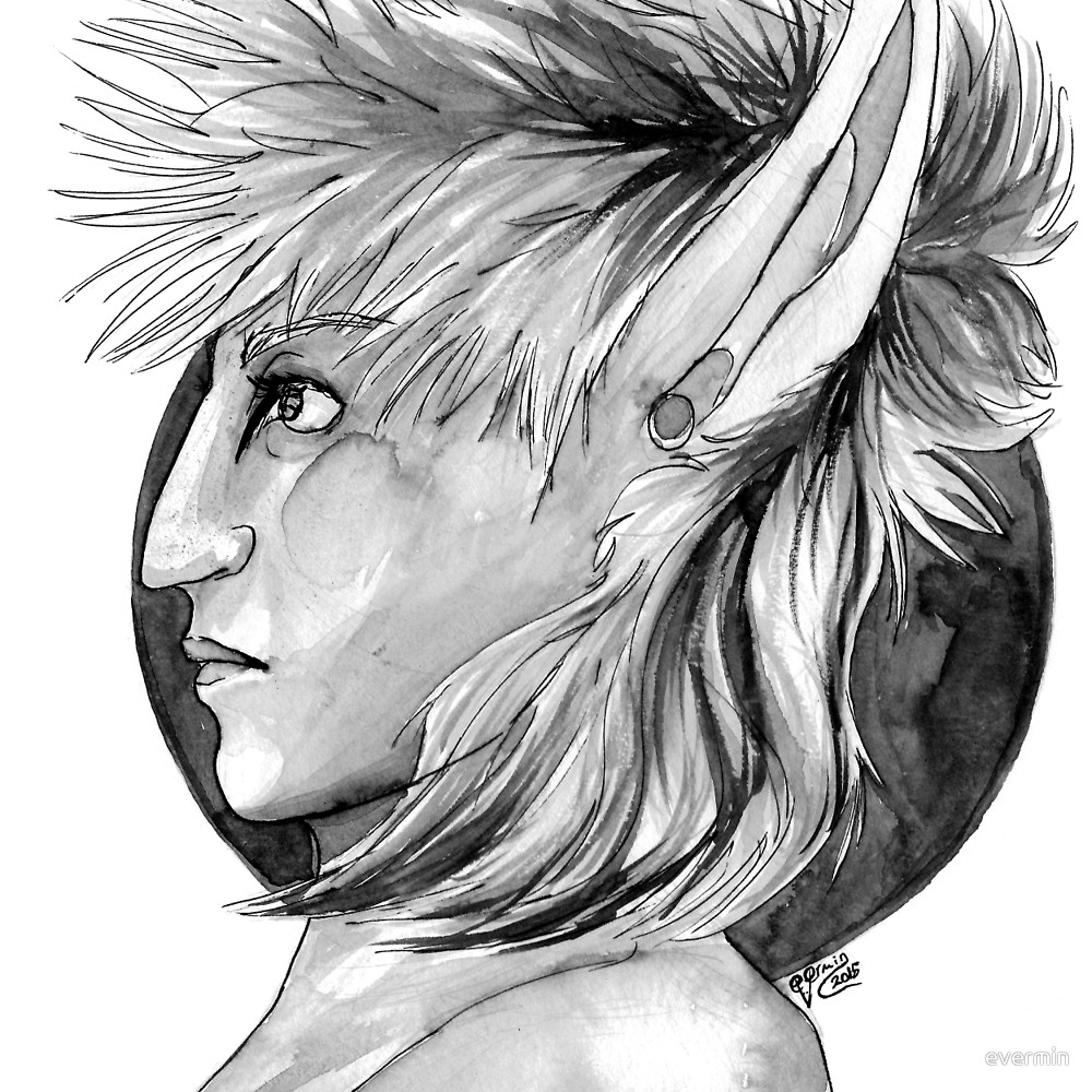 1000x1000 Red Wolf By Evermin Redbubble - Red Wolf Sketch