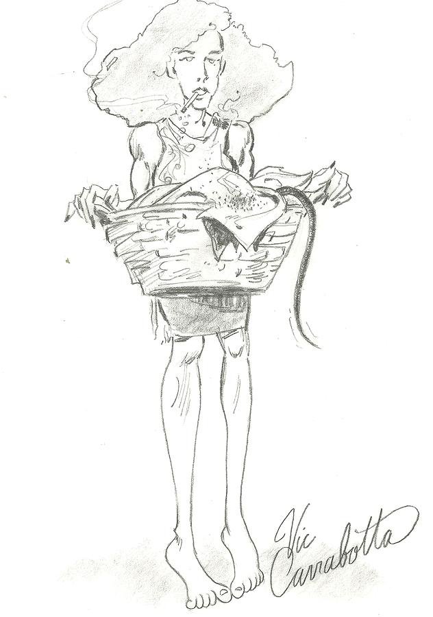 632x900 Lady And The Snake Drawing By Vic Carrabotta - Redneck Sketch