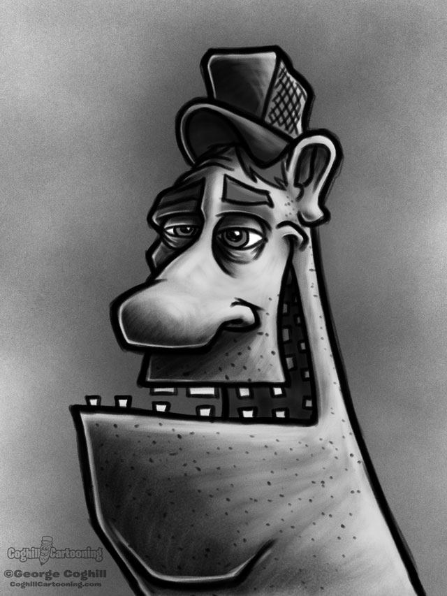 640x853 Redneck 5 Cartoon Character Sketch Coghill Cartooning - Redneck Sketch