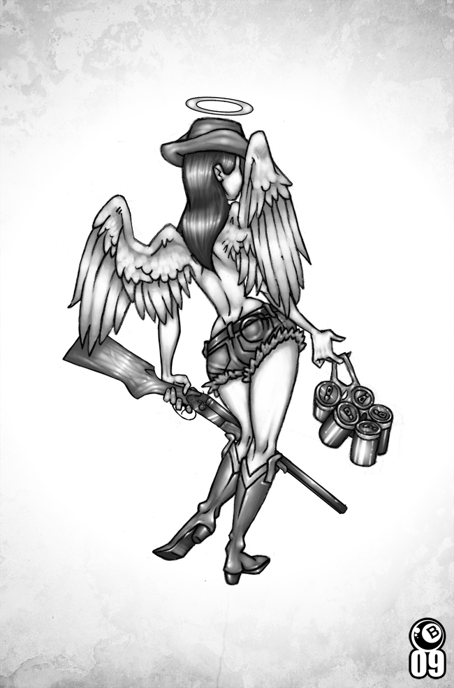 650x985 Redneck Angel By Lanimal - Redneck Sketch
