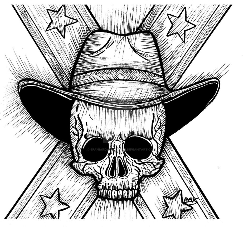 922x867 Southern Skull By Spaniardwithknives - Redneck Sketch