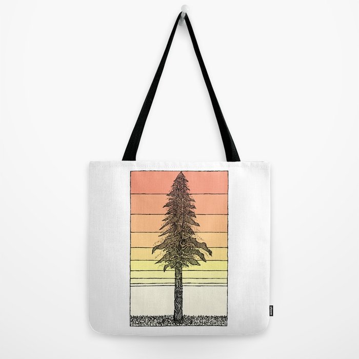 700x700 Coastal Redwood Sunset Sketch Tote Bag By Hinterlund Society6 - Redwood Sketch