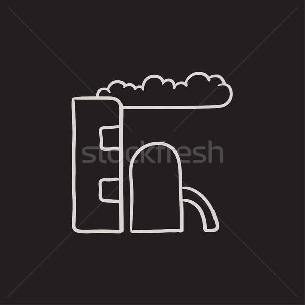 600x600 Refinery Plant Sketch Icon. Vector Illustration Andrei Krauchuk - Refinery Sketch