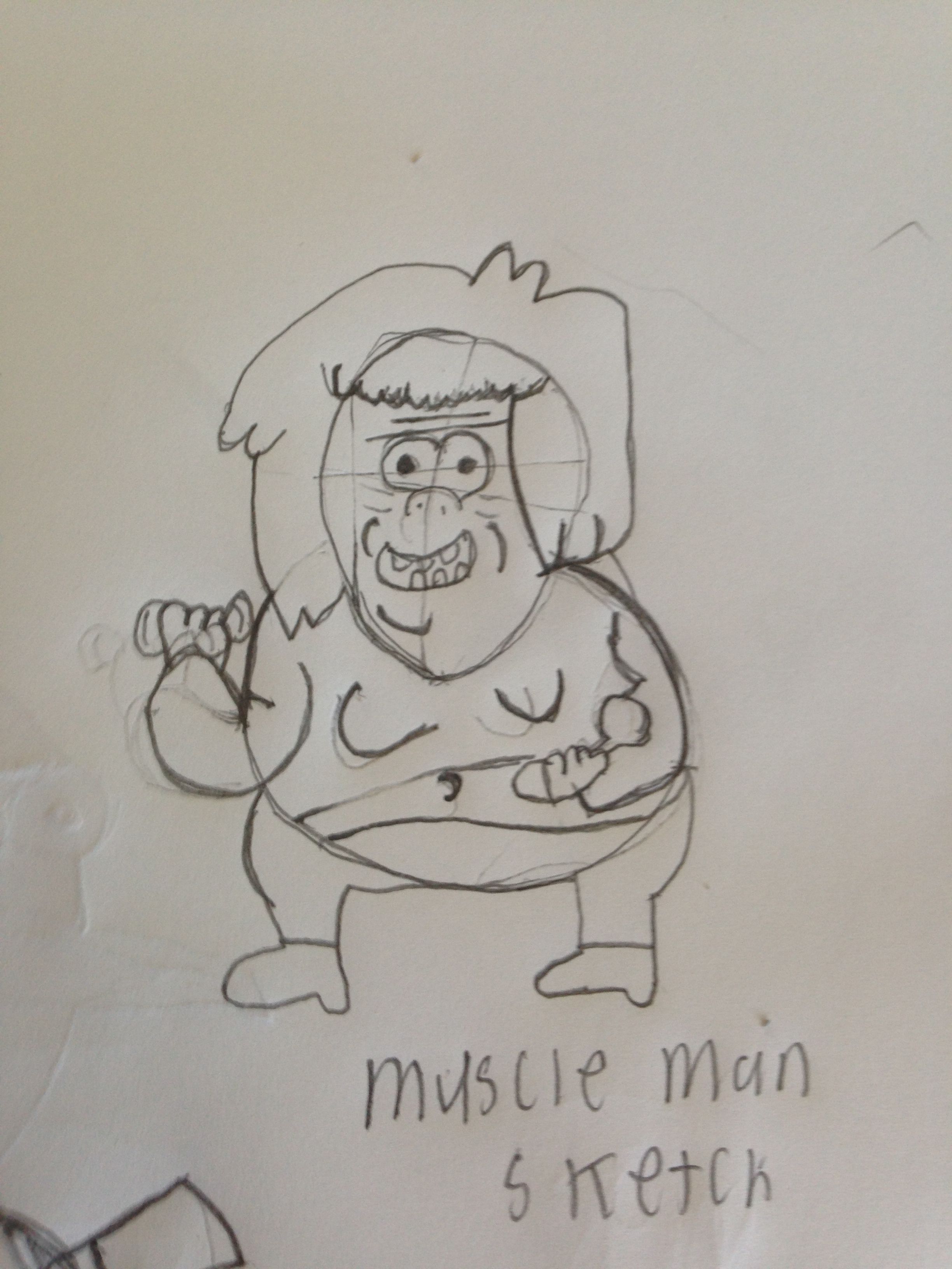 2448x3264 Muscle Man From Regular Show Sketch. ) Pencil Sketches - Regular Show Sketch
